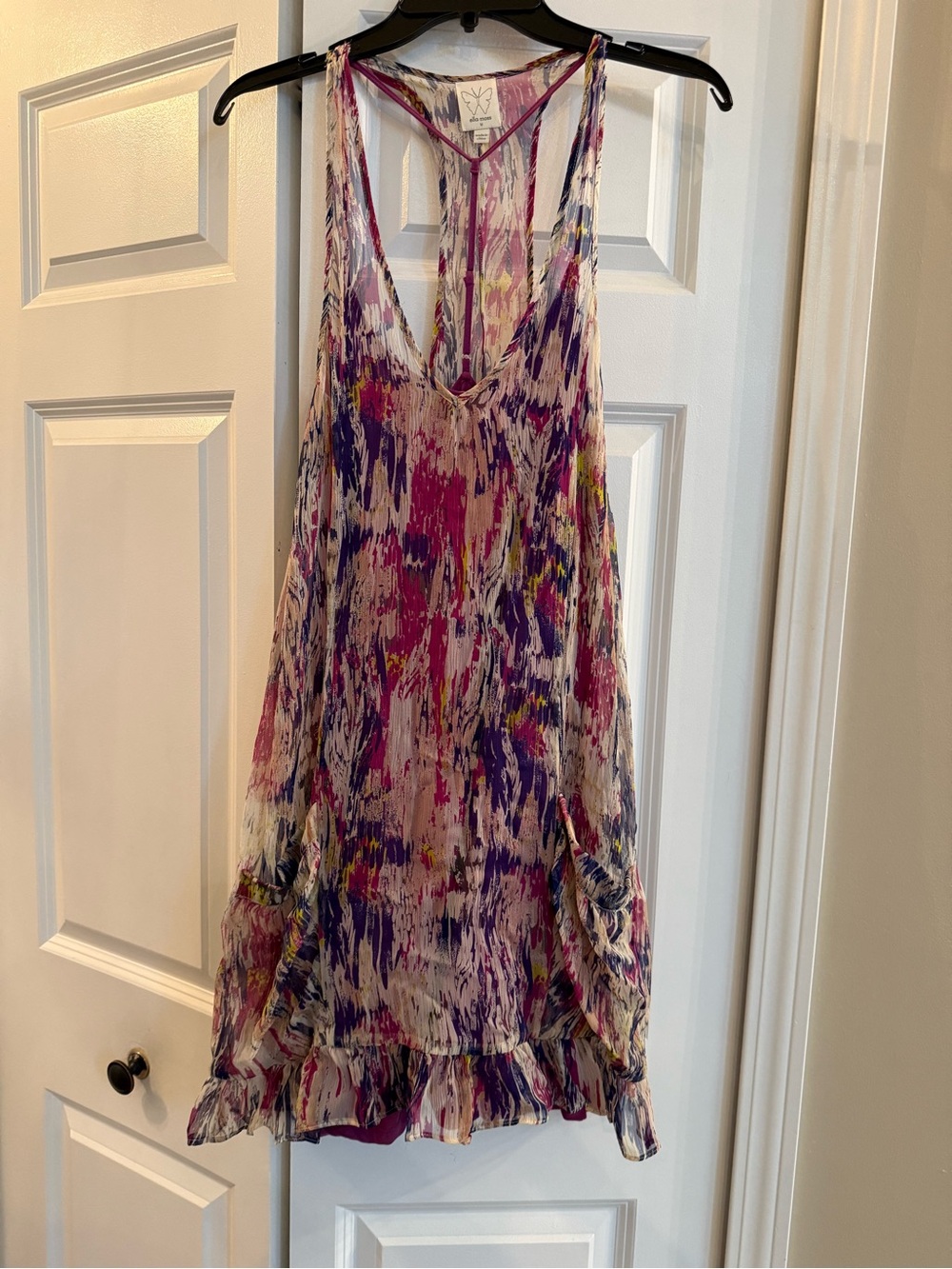 Ella Moss Multicolor Purple-Pink Printed Mini Dress